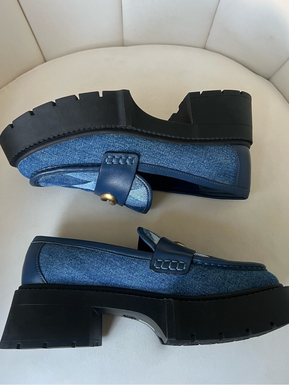 Coach Denim Leah Platform Loafers - Picture 4 of 7